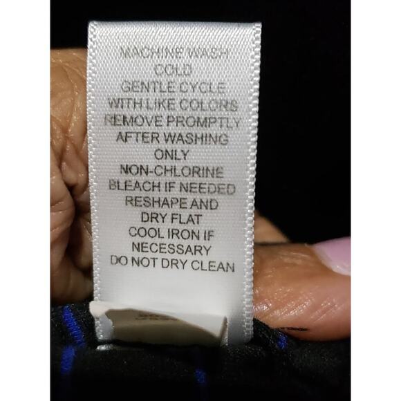 Spense Sheath Dress Women's Size 10 Blue Striped Rayon Stretch Long Sleeve - Picture 7 of 12